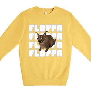 Big Floppa Meme Cat Gift Premium Crewneck Sweatshirt