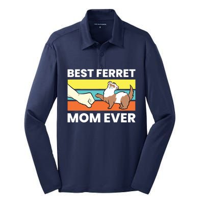 Best Ferret Mom Ever Love Ferret Silk Touch Performance Long Sleeve Polo