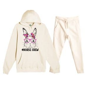 Bunny Face Nurse Tie Dye Glasses Easter Day Premium Hooded Sweatsuit Set