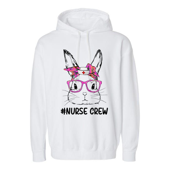 Bunny Face Nurse Tie Dye Glasses Easter Day Garment-Dyed Fleece Hoodie