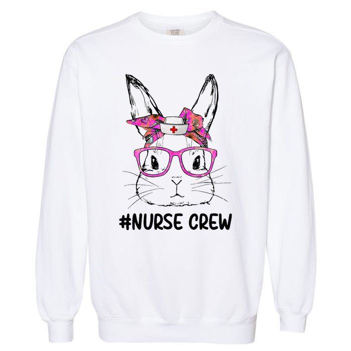 Bunny Face Nurse Tie Dye Glasses Easter Day Garment-Dyed Sweatshirt