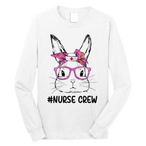 Bunny Face Nurse Tie Dye Glasses Easter Day Long Sleeve Shirt