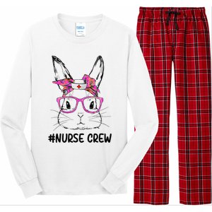 Bunny Face Nurse Tie Dye Glasses Easter Day Long Sleeve Pajama Set