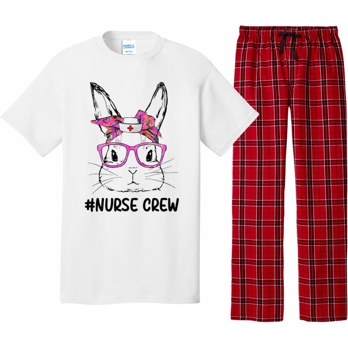 Bunny Face Nurse Tie Dye Glasses Easter Day Pajama Set