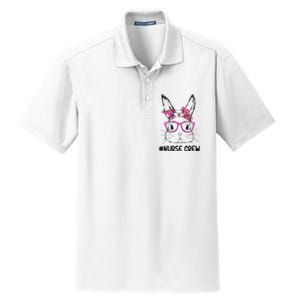 Bunny Face Nurse Tie Dye Glasses Easter Day Dry Zone Grid Polo