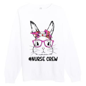 Bunny Face Nurse Tie Dye Glasses Easter Day Premium Crewneck Sweatshirt