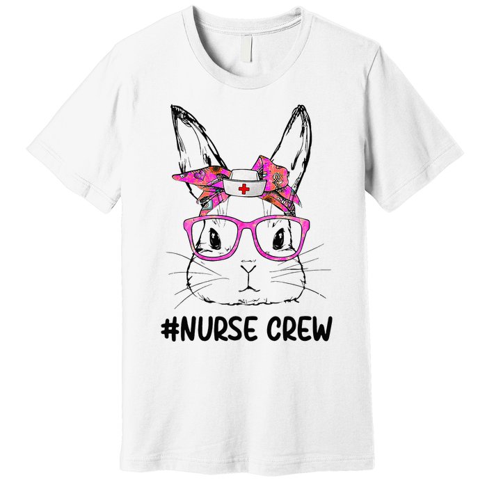 Bunny Face Nurse Tie Dye Glasses Easter Day Premium T-Shirt