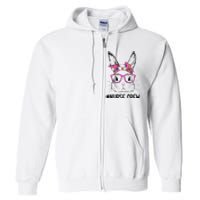 Bunny Face Nurse Tie Dye Glasses Easter Day Full Zip Hoodie