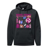 Boho Floral Nicu Crew Nurse Poppin Bottles For The New Year Performance Fleece Hoodie