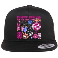 Boho Floral Nicu Crew Nurse Poppin Bottles For The New Year Flat Bill Trucker Hat