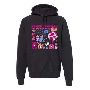 Boho Floral Nicu Crew Nurse Poppin Bottles For The New Year Premium Hoodie