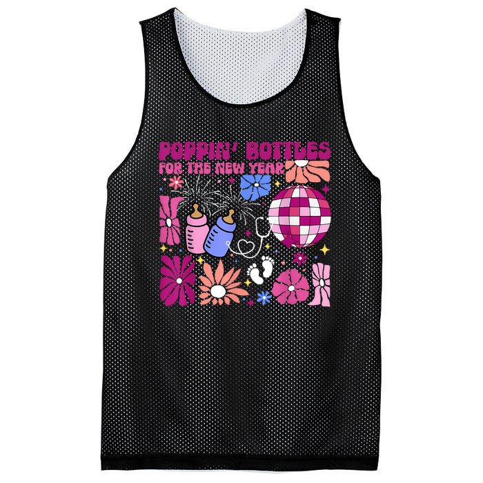 Boho Floral Nicu Crew Nurse Poppin Bottles For The New Year Mesh Reversible Basketball Jersey Tank