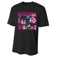 Boho Floral Nicu Crew Nurse Poppin Bottles For The New Year Performance Sprint T-Shirt