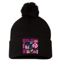 Boho Floral Nicu Crew Nurse Poppin Bottles For The New Year Pom Pom 12in Knit Beanie