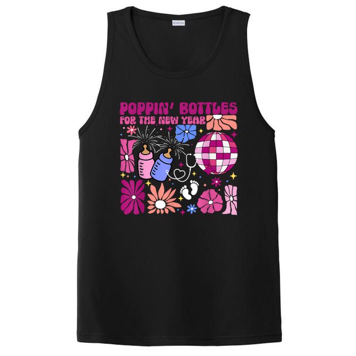 Boho Floral Nicu Crew Nurse Poppin Bottles For The New Year PosiCharge Competitor Tank