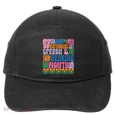 Boho Flower National Speech And Hearing Month SLP Therapist 7-Panel Snapback Hat