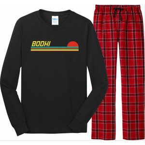 Bodhi First Name Logo Retro Sunset Surfer Style Bodhi Long Sleeve Pajama Set