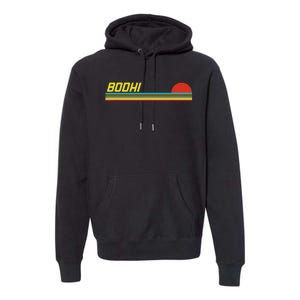 Bodhi First Name Logo Retro Sunset Surfer Style Bodhi Premium Hoodie