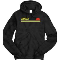 Bodhi First Name Logo Retro Sunset Surfer Style Bodhi Tie Dye Hoodie