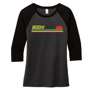 Bodhi First Name Logo Retro Sunset Surfer Style Bodhi Women's Tri-Blend 3/4-Sleeve Raglan Shirt