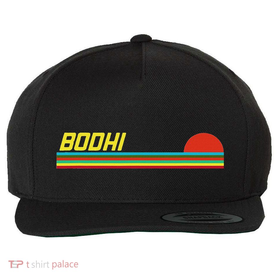Bodhi First Name Logo Retro Sunset Surfer Style Bodhi Wool Snapback Cap