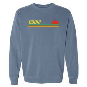 Bodhi First Name Logo Retro Sunset Surfer Style Bodhi Garment-Dyed Sweatshirt