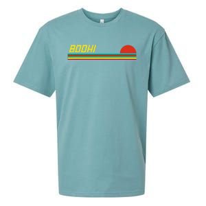 Bodhi First Name Logo Retro Sunset Surfer Style Bodhi Sueded Cloud Jersey T-Shirt