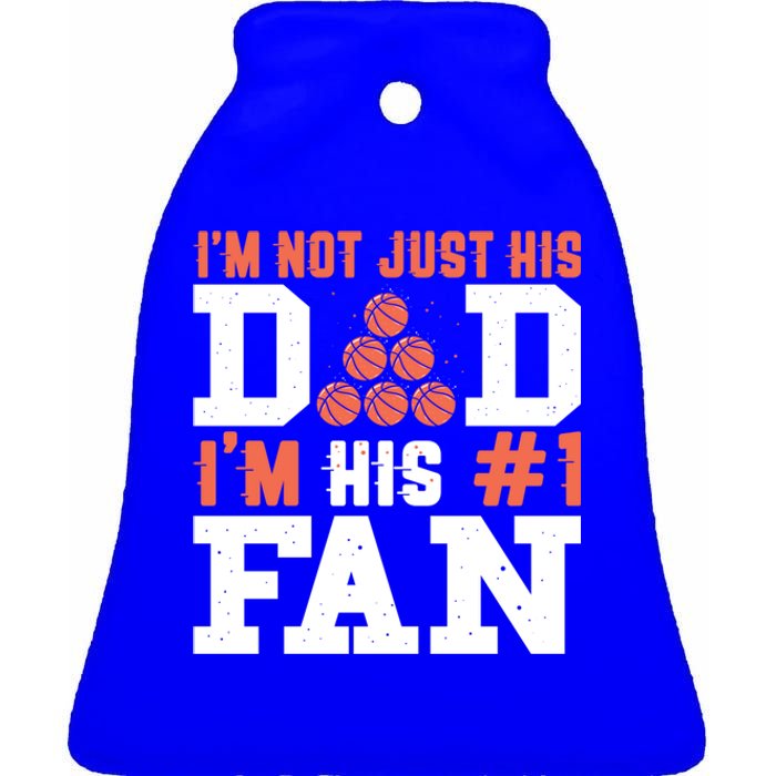 Basketball Father Number 1 Fan Gift Basketball Dad Gift Ceramic Bell Ornament