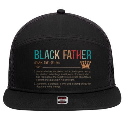 Black Father Noun Father Day Gifts Classic 7 Panel Mesh Trucker Snapback Hat