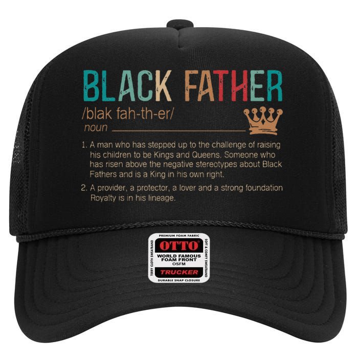 Black Father Noun Father Day Gifts Classic High Crown Mesh Back Trucker Hat