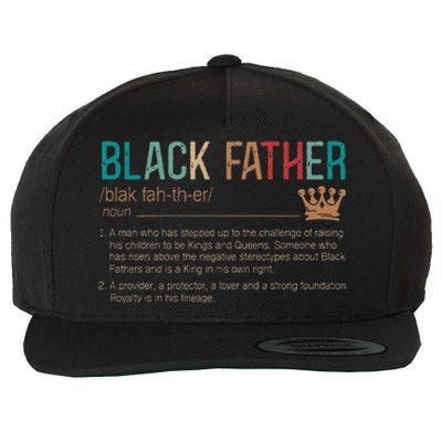 Black Father Noun Father Day Gifts Classic Wool Snapback Cap