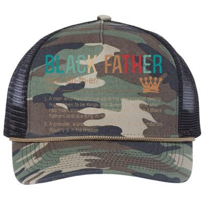 Black Father Noun Father Day Gifts Classic Retro Rope Trucker Hat Cap