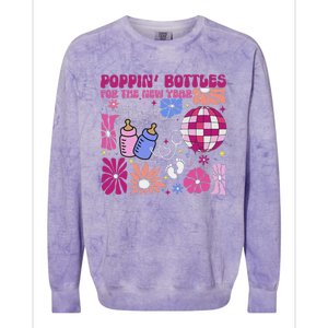 Boho Floral Nicu Crew Nurse Poppin Bottles For The New Year Colorblast Crewneck Sweatshirt