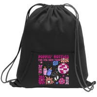 Boho Floral Nicu Crew Nurse Poppin Bottles For The New Year Sweatshirt Cinch Pack Bag