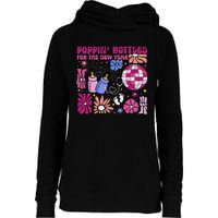 Boho Floral Nicu Crew Nurse Poppin Bottles For The New Year Womens Funnel Neck Pullover Hood