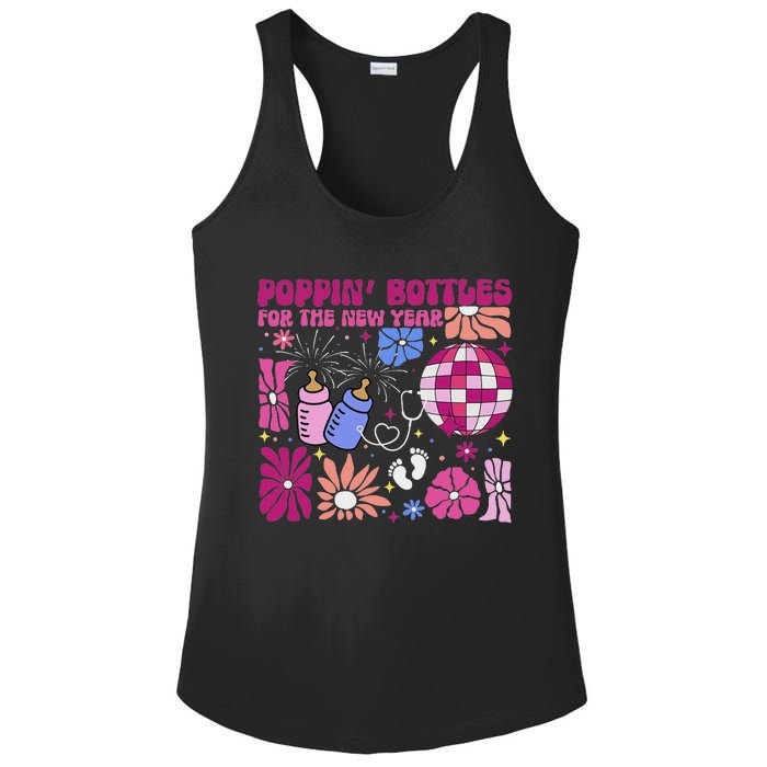 Boho Floral Nicu Crew Nurse Poppin Bottles For The New Year Ladies PosiCharge Competitor Racerback Tank