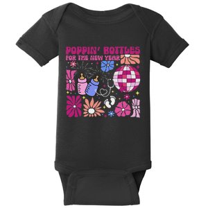 Boho Floral Nicu Crew Nurse Poppin Bottles For The New Year Baby Bodysuit