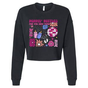 Boho Floral Nicu Crew Nurse Poppin Bottles For The New Year Cropped Pullover Crew