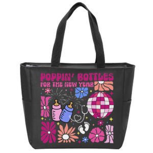 Boho Floral Nicu Crew Nurse Poppin Bottles For The New Year Zip Tote Bag