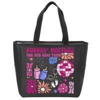 Boho Floral Nicu Crew Nurse Poppin Bottles For The New Year Zip Tote Bag