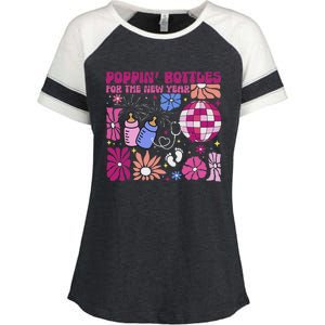 Boho Floral Nicu Crew Nurse Poppin Bottles For The New Year Enza Ladies Jersey Colorblock Tee