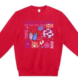 Boho Floral Nicu Crew Nurse Poppin Bottles For The New Year Premium Crewneck Sweatshirt