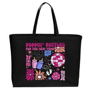 Boho Floral Nicu Crew Nurse Poppin Bottles For The New Year Cotton Canvas Jumbo Tote