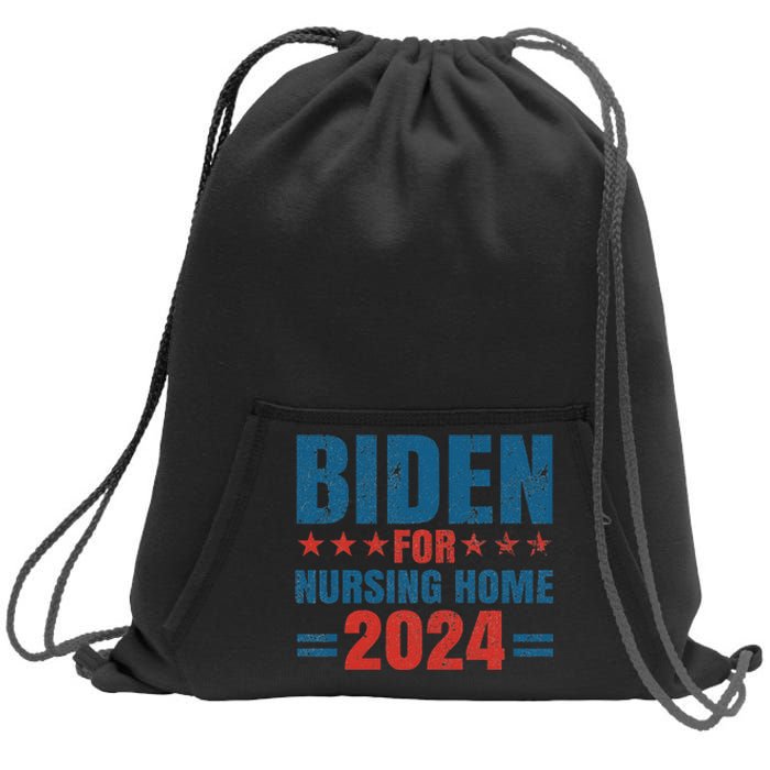 Biden for Nursing Home 2024 Pro Trump 2024 Election Costume Sweatshirt Cinch Pack Bag