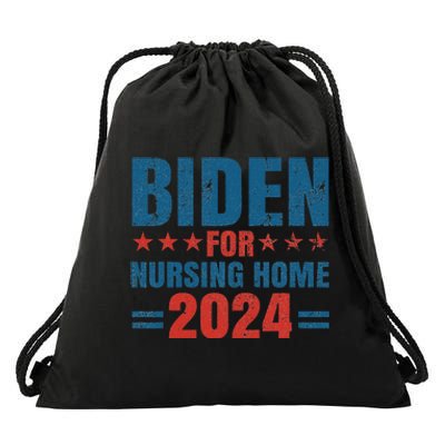 Biden for Nursing Home 2024 Pro Trump 2024 Election Costume Drawstring Bag