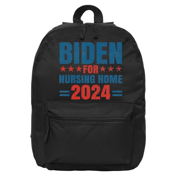 Biden for Nursing Home 2024 Pro Trump 2024 Election Costume 16 in Basic Backpack