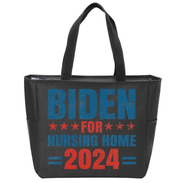 Biden for Nursing Home 2024 Pro Trump 2024 Election Costume Zip Tote Bag