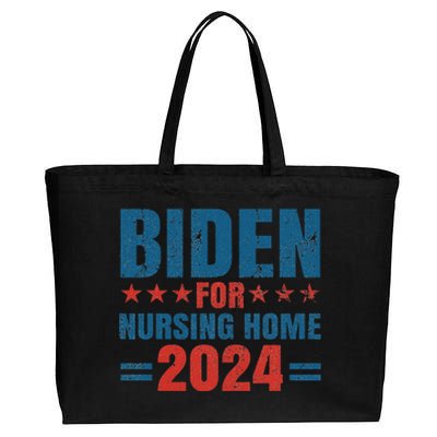 Biden for Nursing Home 2024 Pro Trump 2024 Election Costume Cotton Canvas Jumbo Tote