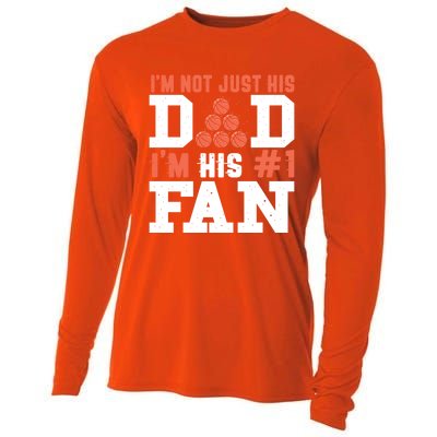 Basketball Father Number 1 Fan Funny Gift Basketball Dad Great Gift Cooling Performance Long Sleeve Crew