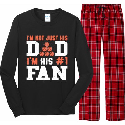 Basketball Father Number 1 Fan Funny Gift Basketball Dad Great Gift Long Sleeve Pajama Set